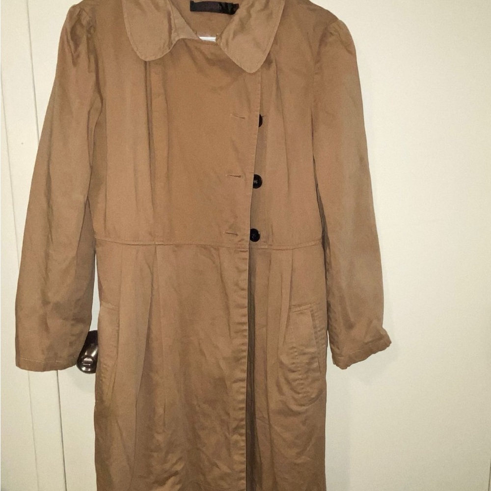 Tan Button-Up Trench Coat
